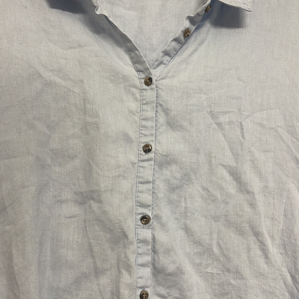 Soft Surrounding Sylvie Linen Button Down Crochet… - image 5